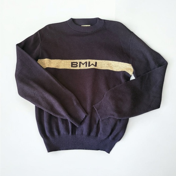 BMW Men's Navy Promotional Sweater Acrylic 80s - Picture 2 of 9